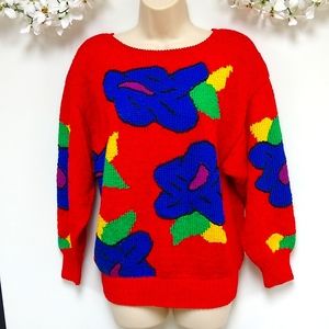 Statement Red Multicolor Nannell Sweater L